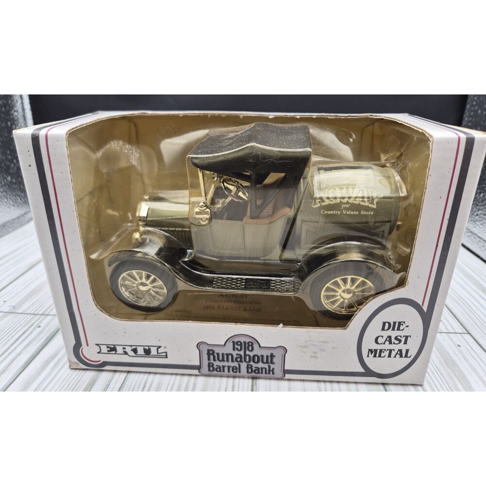 Ertl 1918 Ford Runabout Barrel Bank Agway Advertising 1/25 Diecast Toy Vehicle